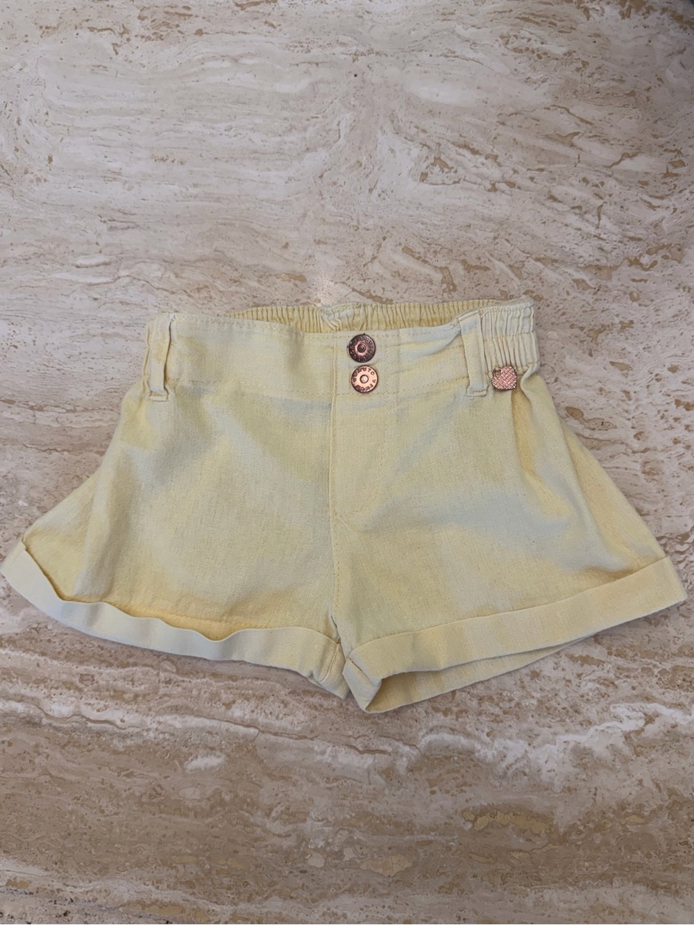 Vince Camuto Pale Yellow High-Waist Girls' Shorts